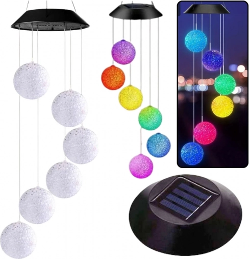Słoneczne ogrodowe lampy LED kolorowe kule