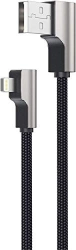 Aukey CB-AL01 kabel Lightning – USB‑A 2 m z kątem 90° MFi, czarny nylon