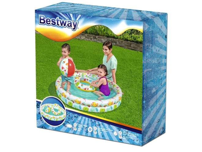 Bestway zestaw basen piłka krąg brodzik 122cm