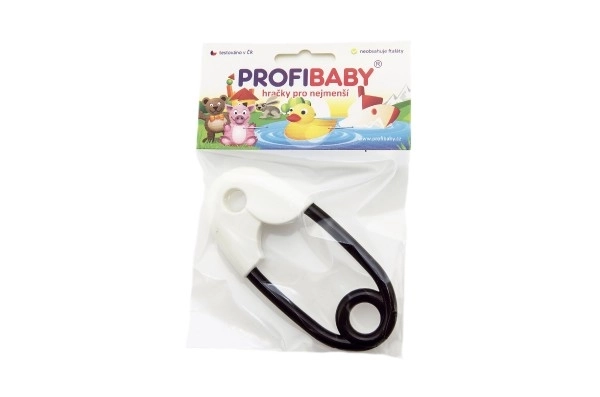 Grzechotka szpilka czarno-biały plastik 12cm, asst 2 rodzaje w woreczku 0m+
