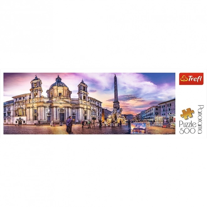 Puzzle 500 elementów panorama - Piazza Navona, Rzym