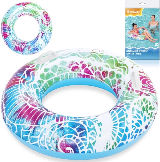 Bestway dmuchane koło pływackie z uchwytami 91 cm – Kolorowe