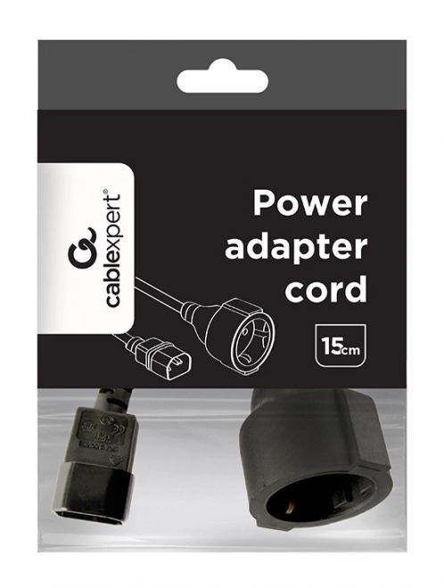 Adapter zasilania IEC320 C14 do SCHUKO (F) 15 cm