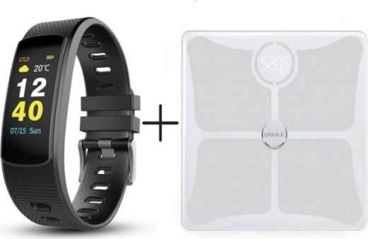 umax stay active – inteligentna waga smart scale us10c + inteligentna opaska u-band 116hr color