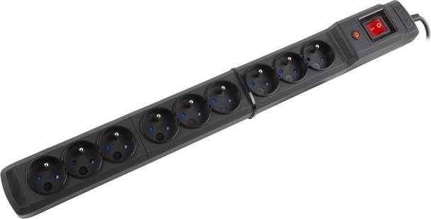 Listwa przeciwprzepięciowa Multi M9, 1,5 m, czarna (9 gniazd)