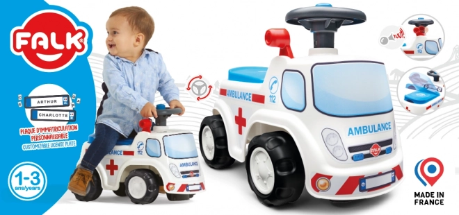 FALK Jeździk Ambulans z otwieranym siedzeniem i klaksonem na kierownicy