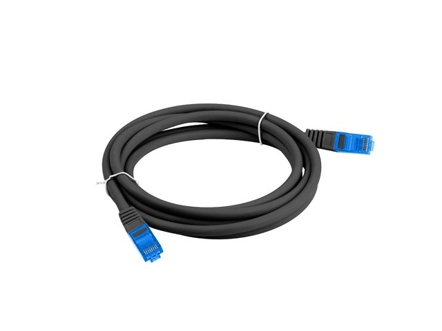 Patchcord kat. 6a S/FTP CCA 10m czarny