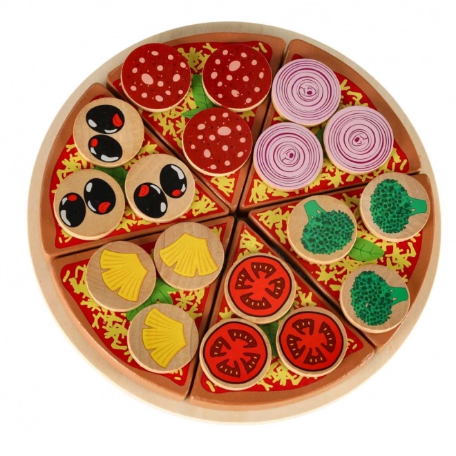 Drewniany zestaw do zabawy Pizza z akcesoriami
