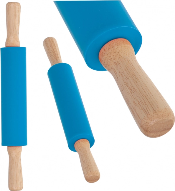 Niebieski silikonowy wałek do ciasta 38 cm