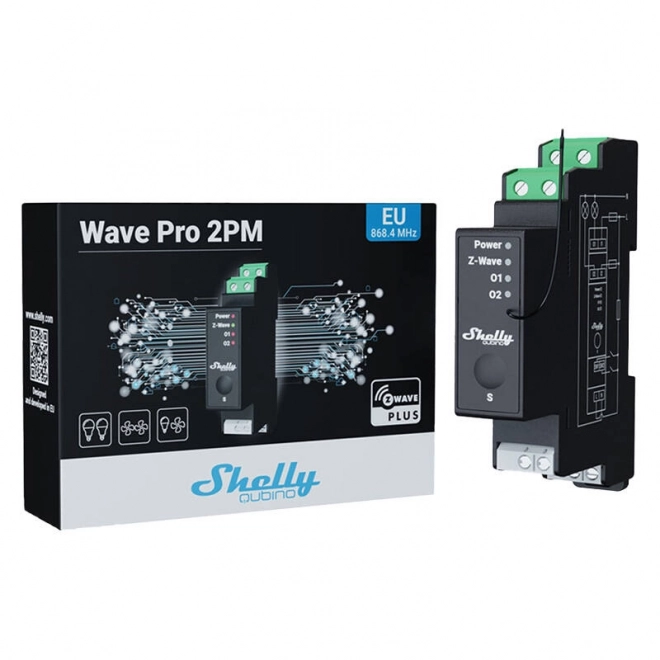 Shelly Qubino Pro 2PM dwukanałowe przekaźnik z pomiarem energii