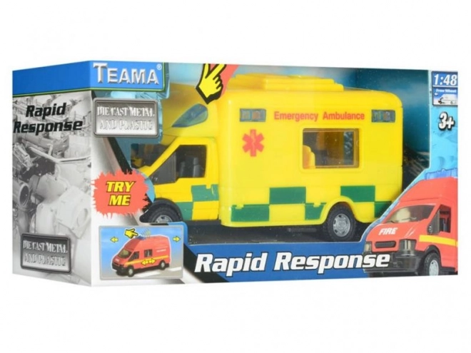 Metalowy samochód Rapid 1:48 z dźwiękiem
