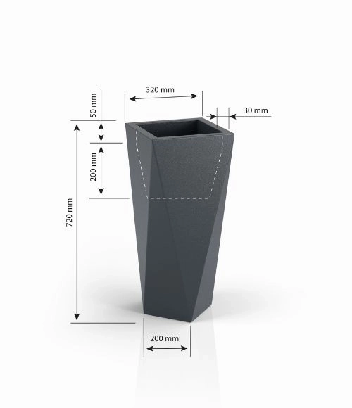 Designowy doniczka MONUMO VASO biały z oświetleniem