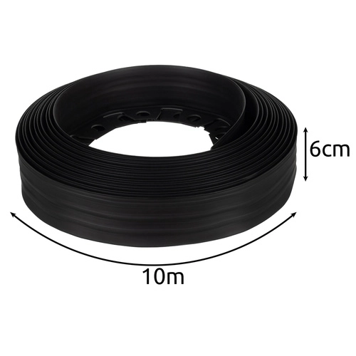 Obrzeże ogrodowe 6 cm x 10 m czarne