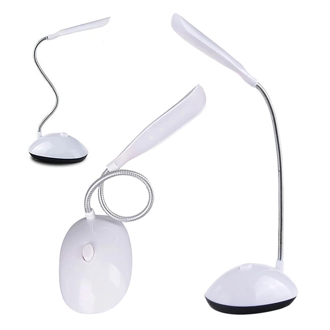 Biała szkolna stołowa lampa LED