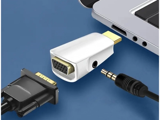Konwerter z HDMI na VGA z wyjściem audio