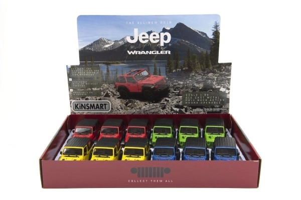 Metalowy samochodzik Kinsmart Jeep Wrangler 2018 na napęd zwrotny 12,5cm