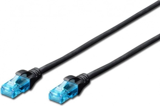 Patch kabel U/UTP Cat 5e DIGITUS 5 m, czarny