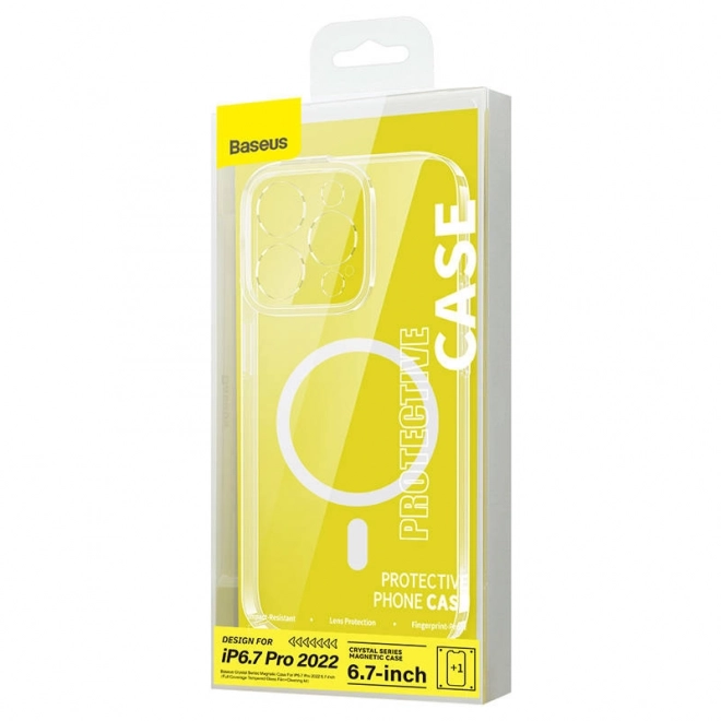 Baseus Crystal przejrzysta magnetyczna obudowa i szkło hartowane do iPhone 14 Pro Max
