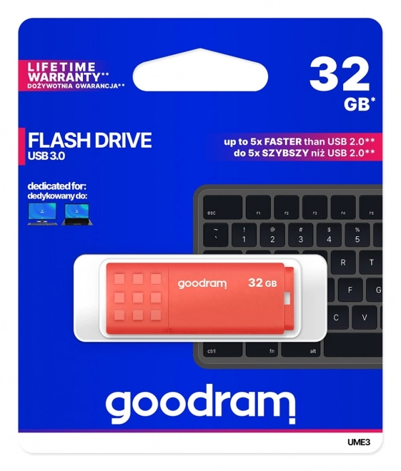 USB Flash Dysk Goodram 32GB USB 3.0 Czerwony