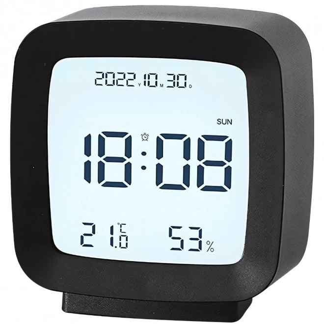 Cyfrowy budzik z wyświetlaczem LCD oraz pomiarem temperatury i wilgotności