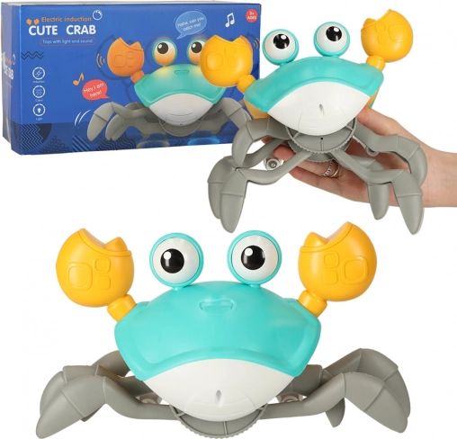 Interaktywny pełzający krab z muzyką na USB – Zielony