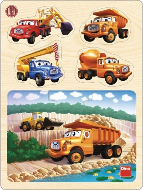 Dino drewniane puzzle Tatra w kamieniołomie 13 elementów