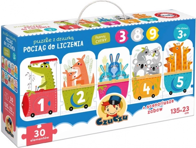 Puzzle z otworami – pociąg do liczenia