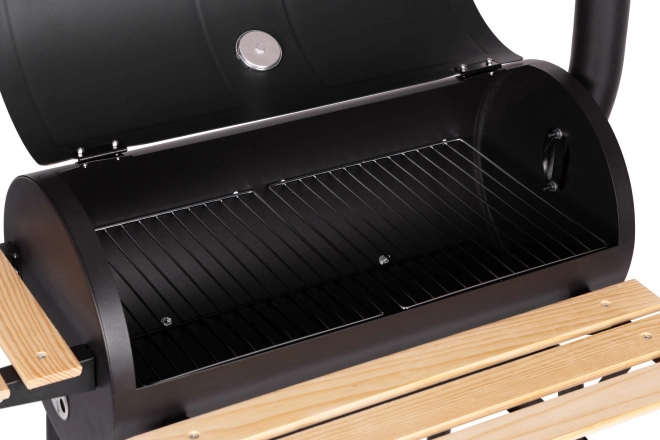 Duży grill ogrodowy z termometrem i kominem