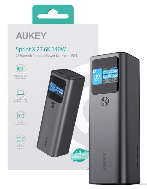 Powerbanka Aukey PB-Y45 26800mAh 140W PD3.1 czarna