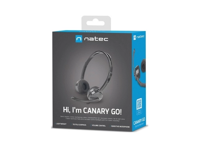 Słuchawki z mikrofonem Natec Canary GO czarne