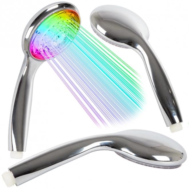 Chromowa głowica prysznicowa z oświetleniem RGB