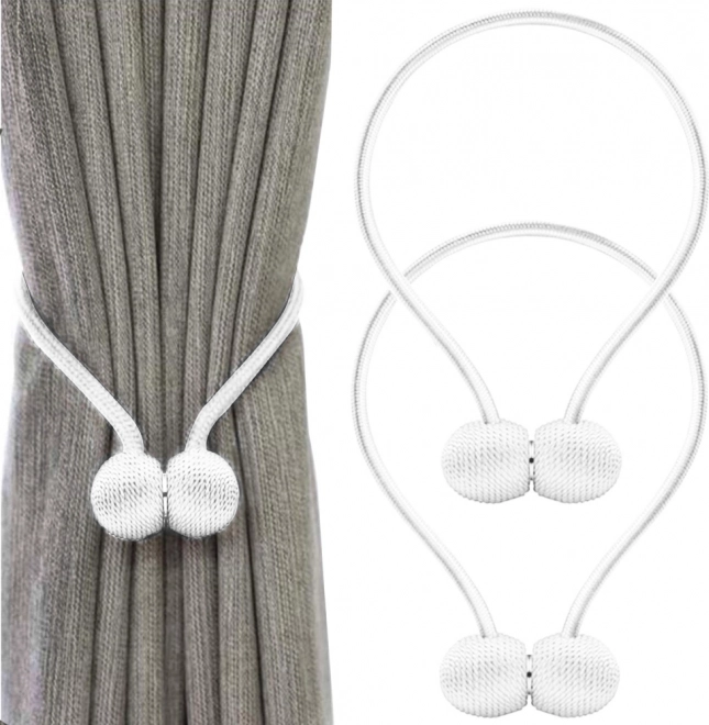 Magnetyczne uchwyty do zasłon, zestaw 2 szt., białe, 45 cm