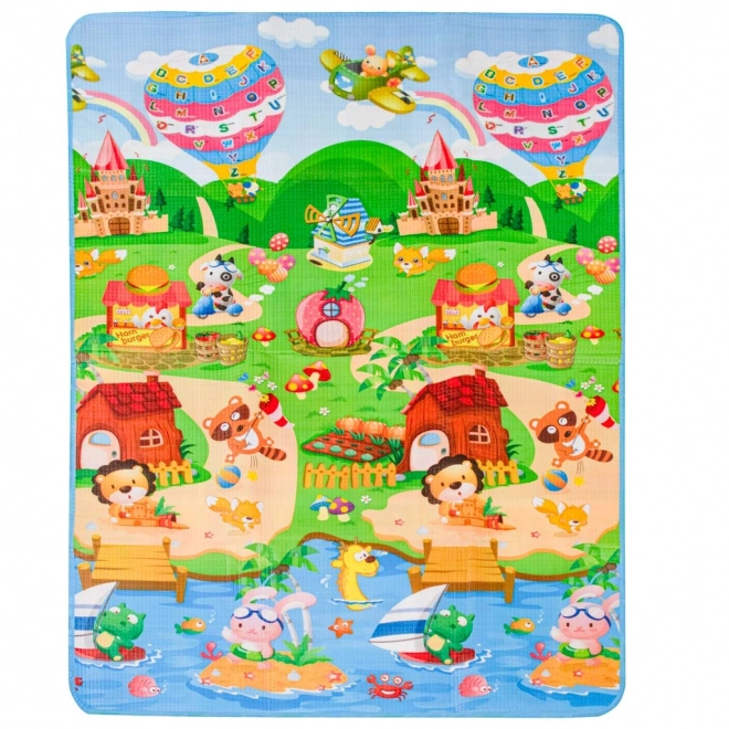 Edukacyjna dwustronna piankowa mata do zabawy 180x120 cm