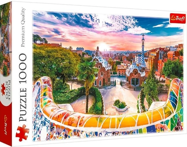 puzzle 1000 elementów – zachód słońca nad BARCELONĄ