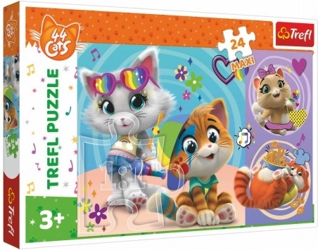 Maxi puzzle 24 elementów Szczęśliwe kotki 44 CATS 60 × 40 cm