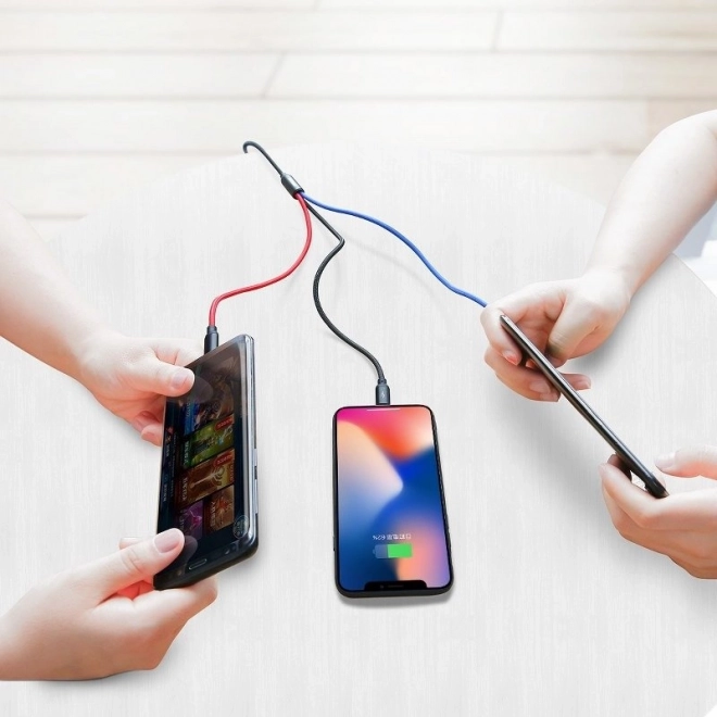 Baseus szybki kabel USB 3w1 z złączami Type C / Lightning / Micro 3A 1,2M - czarny