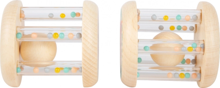 Widoczna zabawa: kolorowe koraliki w przezroczystych rurkach