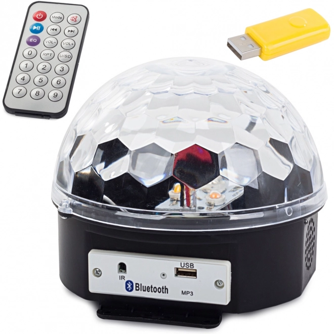 Led dyskotekowa kula usb mp3 projektor z bluetooth i laserem