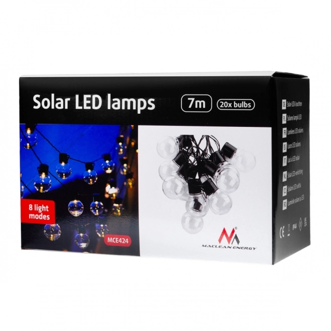 Girlanda ogrodowa solarna 2w1 LED MCE424 7m kule