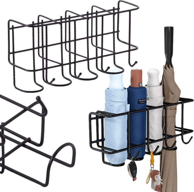 Stojak na parasole z haczykami metalowy organizer