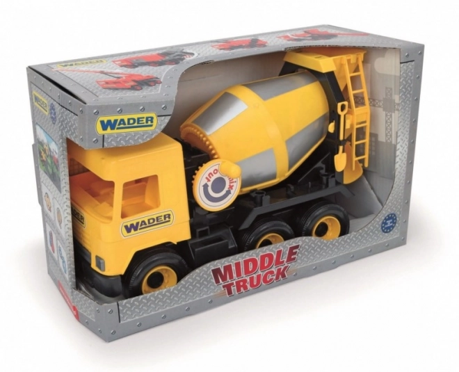 Żółta betoniarka 38 cm Middle Truck w pudełku