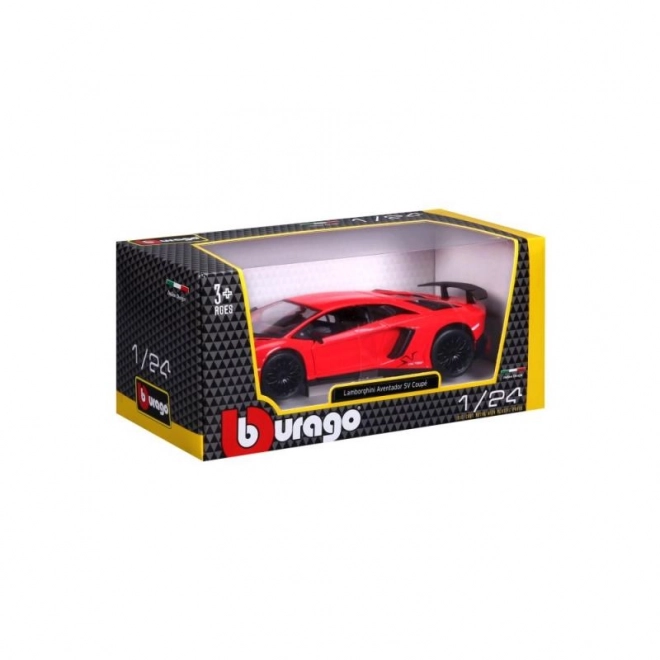 Metalowy model Bburago Lamborghini Aventador czerwony 1:24