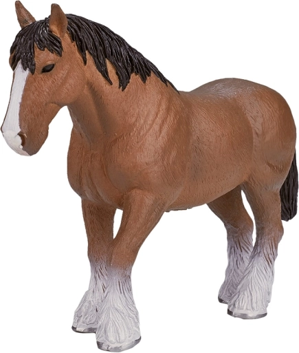 Realistyczna figurka konia rasy Clydesdale w jasnobrązowym kolorze