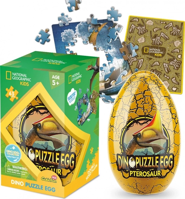 Dwustronne puzzle w jajku National Geographic: Pterozaur 63 elementów