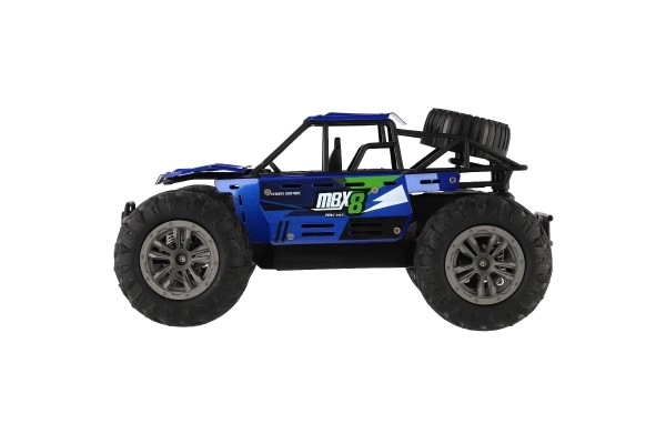 Auto RC buggy terenowe niebieskie 22cm plastikowe 2,4GHz na baterie + paczka do ładowania w pudełku 32x16x18cm