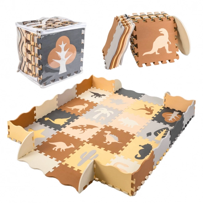 Piankowe puzzle z dinozaurami i kojcem - 36 części