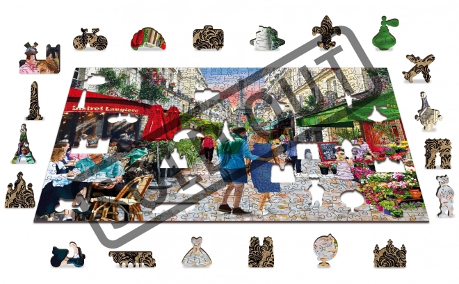 Drewniane puzzle Paryskie Bistro 2w1