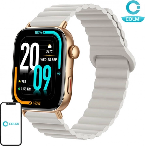 Smartwatch Colmi C8 Max z magnetycznym paskiem – Złoty