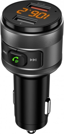 Transmiter FM z Bluetooth, USB i wyświetlaczem LED