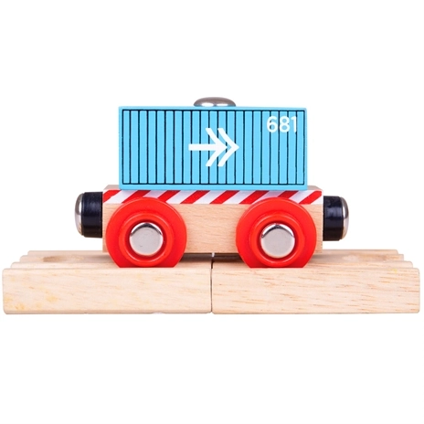 Bigjigs Rail Wagon niebieski kontener